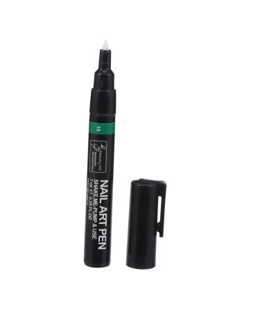 Ipetboom 1pc Diy Nail Polish Pen Manicure Drawing Pen Nail Art Diy Tool Manicure Painting Pen Nail Implements Nail Tool T Tool Nail Gel Polish Unique Manicure Pen 3d Plastic Drawing Tool 12X1.2cm Green