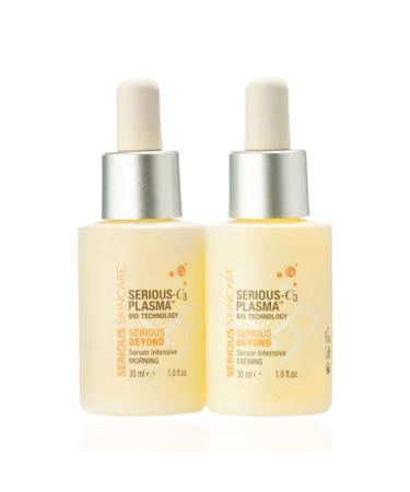 Serious Skincare - Serious Beyond Intensive 60 Day Facial Treatment - Visibly Smooth Fine Lines Wrinkles and Pores - Face and Neck - Hydrolyzed Collagen - Peptides - AM Serum 1 oz. PM Serum 1 oz.