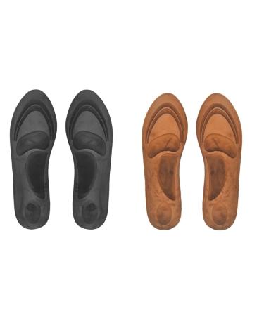 2Pairs Unisex 4D Memory Foam Orthopaedic Shoe Insoles Pads Comfort Foot Feet Heel Shock Absorbing High-Heeled Shoes