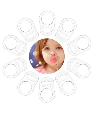 10 Pack Baby Silicone Ring Pacifier Holder - Transparent Adapter & Clip for Infant Pacifiers - Buy Online on GoSupps.com
