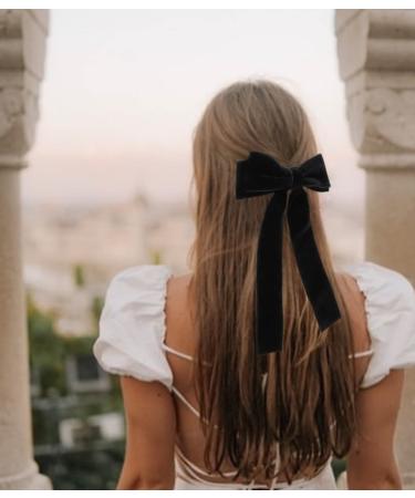 Velvet Hair Bows for Women & Girls | Black Bow Hair Clips | Vintage Hair Accessories - Buy Online on GoSupps.com