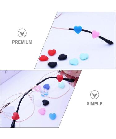 PopetPop 20 Pairs Anti-Slip Glasses Holder Hooks | Heart Shaped Sunglasses Ear Stoppers & Child Temple Anti-Drop Tips - Buy Online on GoSupps.com