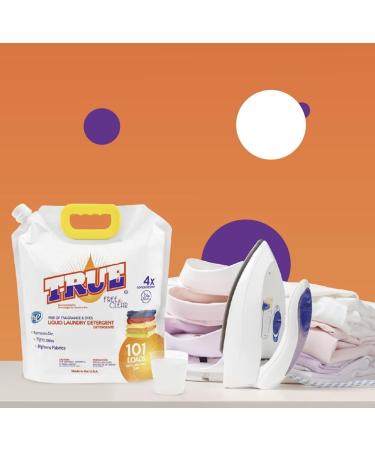 True Detergent Free & Clear Laundry Detergent - 101 Loads Unscented & Halal 4x Concentrated Sensitive Skin Friendly Made in USA - Buy Online on GoSupps.com