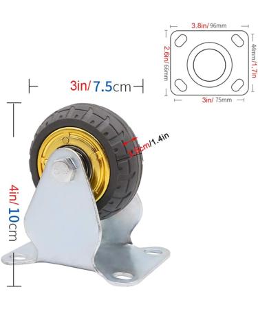 Threaded Shaft Swivel Castors Ball Castors Lockable Bearing with Brake Swivel Casters for Furniture and Workbench Set of 4 Load 400KG(4 Standard 3inch) - Buy Online on GoSupps.com