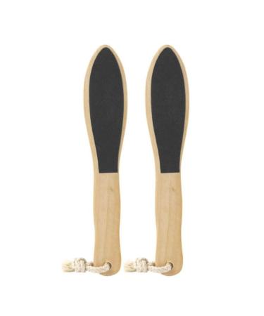 Exceart 2 pcfer foot care pedicure footfilling kit for the feet of skin rasp natural foot scrapes pedicure raspen wooden handle double-sided