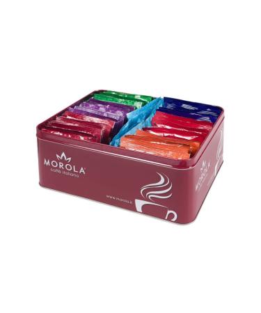Caffè Morola - Pod Tasting Kit - ESE44 Compostable Coffee Pods - Classic, Orange, Limited, Cremeso, Dek, El Mirador Coffee Tasting (36, + Tin Box)