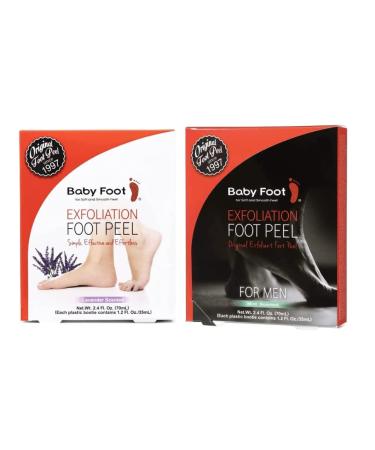 Baby Foot Original Foot Peel Mask with Men's Foot Peel - Repair Rough, Dry Cracked Feet and remove Dead Skin, Repair Heels and enjoy Baby Soft Smooth Feet - 2.4 Fl. Oz