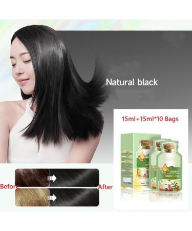 10 Pack Natural Plant Hair Dye Bubble Plant Hair Dye Shampoo Plant Fruit Hair Dye Cream Natural Plant Hair Dye Korean Natural Plant Hair Dye for Gray Hair (Natural Black) - Buy Online on GoSupps.com