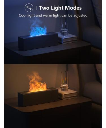 Shiawase Aroma Diffuser with Flame Effect | Essential Oils Diffuser 200ml | 2 Color Light Humidifier for Home Office Yoga & Kids - Gray - Buy Online on GoSupps.com