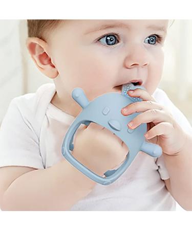Santi & Me Baby Wrist Teether Mittens - Silicone Chew Toys for Babies - Fun Bird Design - Pack of 2 (Dusty Blue) - Buy Online on GoSupps.com