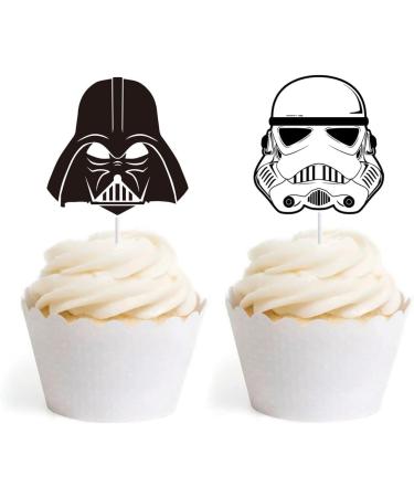25 Alien War Darth Vader Happy Birthday Cake Topper Cupcake Toppers Alien War Cake Decorations Set - Buy Online on GoSupps.com