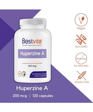 Bestvite Huperzine A 200mcg 120 Vegetarian Capsules - Naturally Derived from Huperzia Serrata - Vegan  Non-GMO  Gluten Free - Superior Formula - Buy Online on GoSupps.com