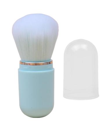 Zuasdvnk Retractable Makeup Brush - Compact Powder Brush Portable Face Brush with Lid for Foundation Blush Bronzer & Powder Travel Friendly blue