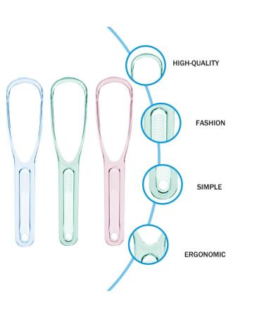 3-Pack Tongue Scrapers for Bad Breath - Effective Tongue Cleaning Tools for Fresh Breath - Buy Online on GoSupps.com