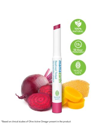 Beetroot Tinted Natural Lip Balm - 100% Organic 12 Hr Moisturization for Dry & Chapped Lips Natural Pink Tint - Brightens Lips (2g - Buy Online on GoSupps.com