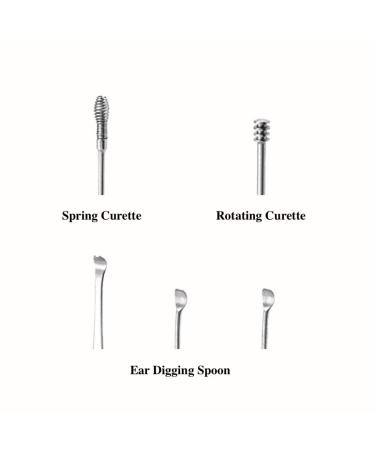 JZK 5-Part Stainless Steel Ear Cleaner Set - Ear Wax C rette Tool & Wet Remover - Premium Gear Cleaning Kit (Silver) - Buy Online on GoSupps.com