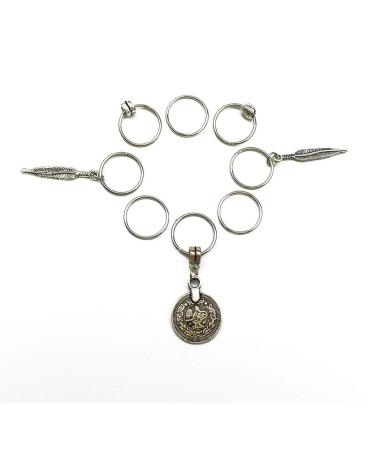 Hyamass 40pcs Antique Silver Feather Coin Bead Charms Pendant - Hair Clip Headband Accessories - Buy Online on GoSupps.com
