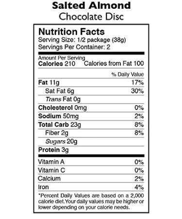 Taza Chocolate Organic Mexicano Disc 40% Dark Chocolate  Salted Almond  2.7 Ounce (12 Count)  Vegan Salted Almond 2.7 Ounce (Pack of 12) - Buy Online on GoSupps.com