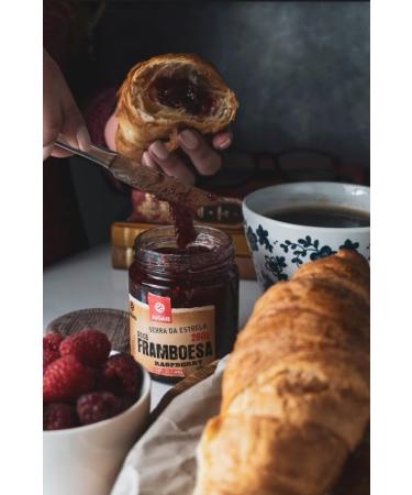 Set of 3 x 280 g containers raspberry strawberry and peach jam for desserts and breakfasts without colours or preservatives Portuguese gourmet product - Buy Online on GoSupps.com