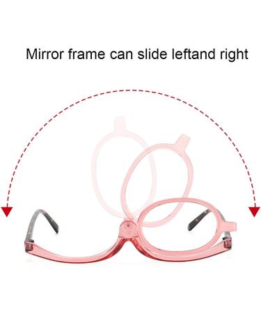 Monolent Sorty Rotating Foldable Make-Up Glasses for Women - Reversible Lens +2.50 in Pink - Perfect Reading & Makeup Solution - Buy Online on GoSupps.com