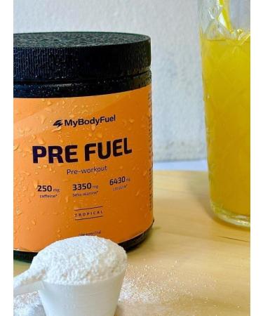 MyBodyFuel Preworkout Tropical PreWorkout Per Scoop 250 mg Caffeine 325 grams 25 servings - Buy Online on GoSupps.com