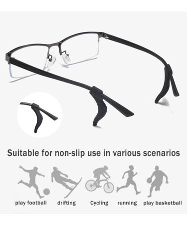 Soft Silicone Glasses Ear Handles - 10 Pairs Non-Slip for Glasses Sunglasses & Reading Glasses (Black) - 42 x 11 mm - Buy Online on GoSupps.com