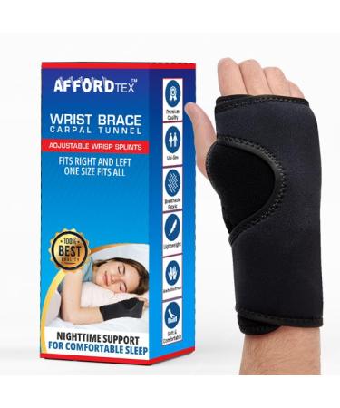 Hand Brace Carpel Tunnel Wrist brace- Wrist Brace Night Support - Extra Comfort for Night - Adjustable Night Wrist Support With Splints for Arthritis Tendonitis Sprain wrist pain and Injuries - Fits Left or Right One size fits all 1