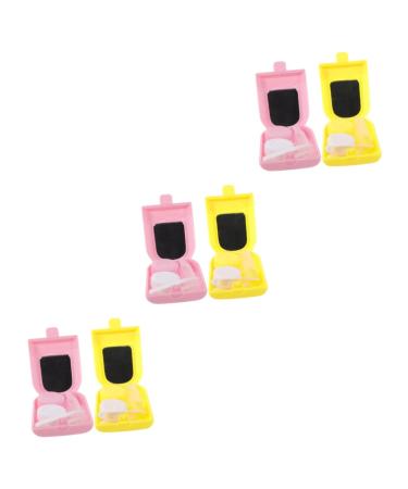 Solustrie 6 sentences contact lens container mirror film etui for contact lenses exquisite contact lens container eye lens organizer lenses-storage case Glass accompanying box glass