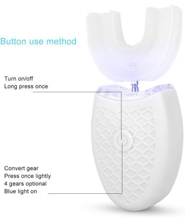 Electric Sonic U-Shaped Toothbrush for Teeth Whitening | 360 Smart Cleaning with Silicone Brush Head | Oral Care Tool in White - Buy Online on GoSupps.com