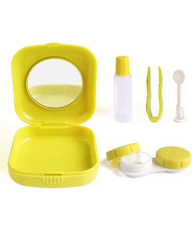 Cute Pocket Mini Contact Lens Case Travel Kit - Easy Carry Mirror Holder in Yellow | Bangood - Buy Online on GoSupps.com