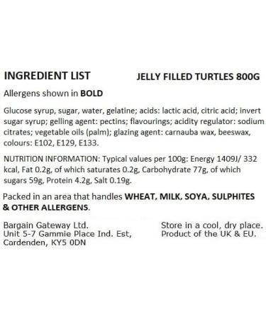 BG Quality Pick & Mix Sweets - Choose Your Own Favourites Single Sweet Pouch 800g (Jelly Filled Turtles) Jelly Filled Turtles 800 g (Pack of 1) - Buy Online on GoSupps.com