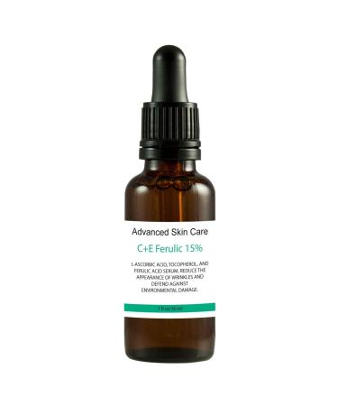 Vitamin C Serum - 15% L. Ascorbic Acid 5% Ferulic Acid and Vitamin E. Dark Spot Corrector Antioxidant Face Serum Clinical Formulated Anti Aging Serum 1 oz (Compare to Skin Ceut.