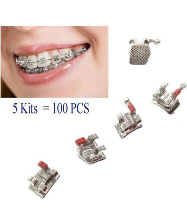 5 Kits (100 Pcs) Dental Orthodontic Metal Brackets Brace Mini Roth 022 Slot 3-4-5 Hooks - Buy Online on GoSupps.com