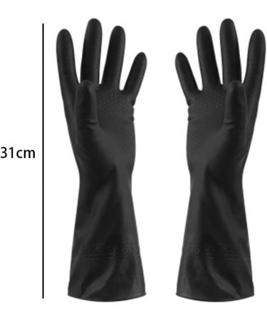SEPTAM Cleaning Gloves Household Gloves Black Washing Waterproof Plastic Rubber Household Cleaning Anti-slip Durable Kitchen Dishwashing - Buy Online on GoSupps.com
