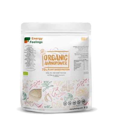 Energy Feelings Energy Feelings | Organic Vegan Protein Chocolate Flavor | 70% Rice Pea and Canamo Protein | Gluten-Free | Lactose-Free | Cocoa Protein Powder | 500g