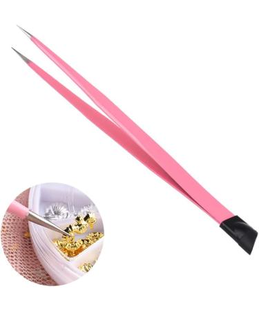 Nail Tweezers Double Sided Nail Art Sticker Press Rhinestone Picker Nippers Pink - Buy Online on GoSupps.com