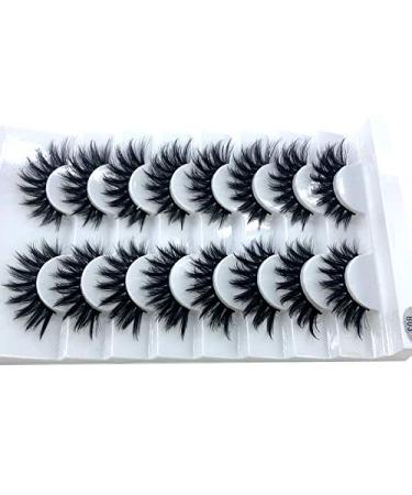 HBZGTLAD 3D Mink Eyelashes â€“ 8 Pairs Long Natural False Lashes for Stunning Makeup (B03) - Buy Online on GoSupps.com
