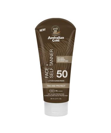 Australian Gold Spf 50 Face plus Self Tanner Ml Brown 88 milliliter