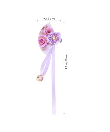 Amosfun Cherry Blossom Hair Clip & Pin Set - Japanese Tsumami Kanzashi Hair Accessories for Women - Purple Yukata Style - Buy Online on GoSupps.com