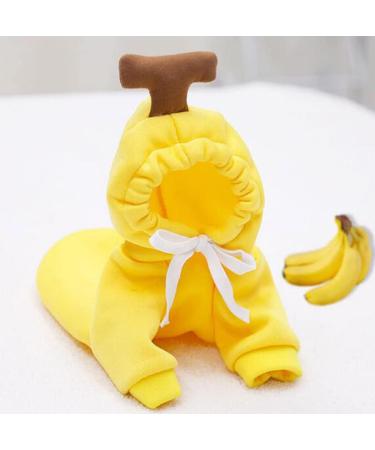Xiaoyu Dog Hoodies - Warm Sweatshirt Coat for Puppies | Autumn Winter Fruit Hood Banana - XXL Yellow - Buy Online on GoSupps.com