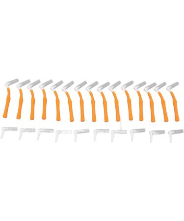 Small L-Shaped Interdental Brush - 25 Pieces for Oral Care & Tooth Whitening | Push-Pull Cleaning Tool Jaw-Friendly Design in Orange - Buy Online on GoSupps.com