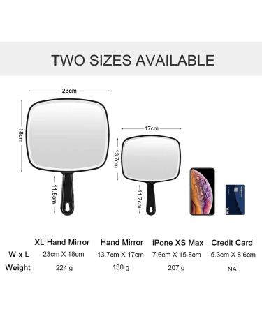 OMIRO Black Handheld Square Hand Mirror with Handle - Perfect for Makeup and Grooming (Pack of 1) - Buy Online on GoSupps.com