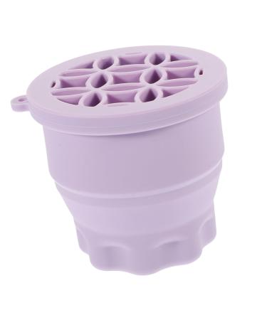BUGUUYO Tool Make Brush Cleaning Bowl Brush Cleaning Cup Washer Eyeshadow Brush Cleaner Bowl Silicone Brush Scrubber Cosmetic Makeup Brush Silica Gel Purple 9.2X9.2X8.6CM Purple