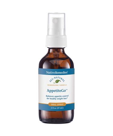 Native Remedies AppetiteGo Tonic - Natural Homeopathic Formula Temporarily Relieves Feelings of Hunger or an Empty Stomach - Reduces Desire for Stress Eating or Food Cravings - 59 mL Appetitego Oral Spray 1pk