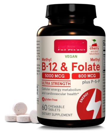 Methyl B 12 5k mcg et folate 800 mcg Plus - P 5 P cerise m cher 60 comprim s