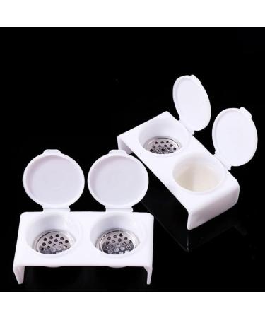 FOMIYES Double Cup Plastics Nail Art Cup Bowl Soaking Dish Dappen Dish with Lids for Mixing Acrylic Powder Liquid for Nail Art Manicures Tools - Buy Online on GoSupps.com