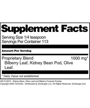 Kidney Bean Olive Leaf and Bilberry Formula Powder (4 oz ZIN: 512074) - 3 Pack - Buy Online on GoSupps.com