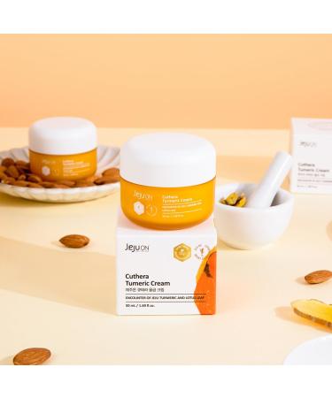 Cuthera Turmeric Korean Cream 1.69 Fl Oz - Vegan Anti-Aging Moisturizer with Jeju Ingredients for Hydration Pore Care & Skin Calming - Buy Online on GoSupps.com