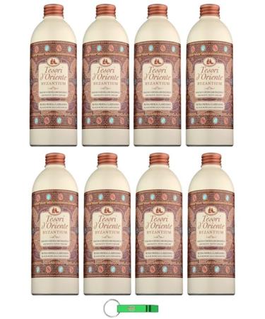 Tesori d'Oriente Bagno Crema Byzantium Lot de 8 bains moussants la rose noire et au labdanum nettoient la peau et nourrissent et hydratent 500 ml + porte-cl s Beni Culinari