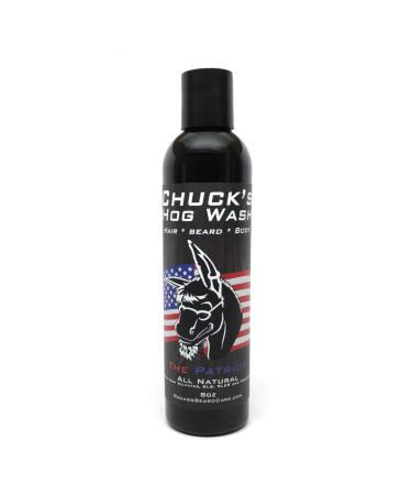 Chuck's Hog Wash - All Natural Beard and Body Wash - The Patriot Scent  8 oz - Leaves Your Beard Softer than its Ever Been and is Suitable for Daily Use The Patriot 8 Ounce